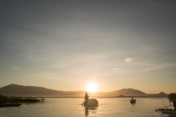 Wooden stilt houses at Inle lake, Myanmar