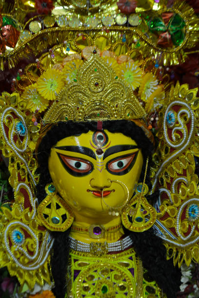 istock Goddess Durga Face in Happy Durga Puja 2164297686