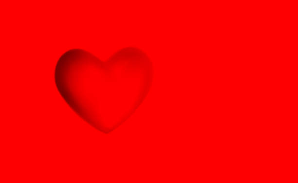 istock Red background, imprint heart with the shadow. Concept template for valentines day greeting card, banner, poster in illustration. EPS 10 2164305406