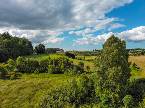 istock Summer landscape with hills and meadows. 2164311983
