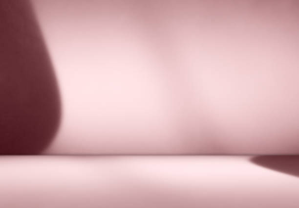 istock Beige pink shadow background autumn wall floor kitchen podium cosmetic minimal table backdrop empty for presentation product, template loft scene studio room platform beauty cosmetic 2164314627