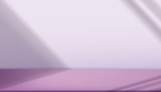 istock Purple Background,Studio Room with Abstract light,Window Shadow on Floor and Wall for Autumn Product Present.Vector Minimal Interior with Pastel Colour Gradient, Backdrop platform 3d Podium Display 2164316576