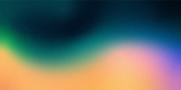 istock Vibrant Grainy Gradient Background. Noise texture background with dark blue green orange 2164317785
