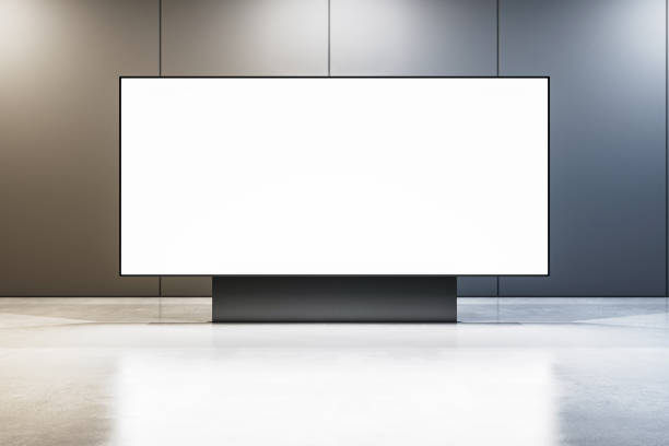 istock Blank white digital screen mockup in a modern interior room. 3D Rendering 2164331355