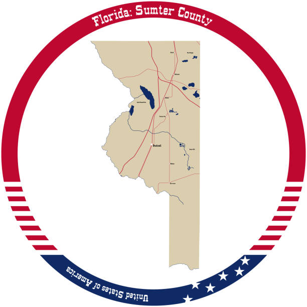 Map Of Sumter County In Florida Usa Arranged In A Circle Stock Map Of Sumter County In Florida Usa Arranged In A Circle 