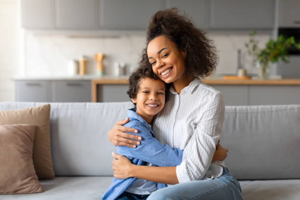 istock Mother and son sharing a warm hug 2164339188