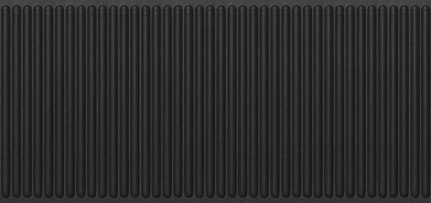 istock Black corrugated stripped metal ridge background 2164347326