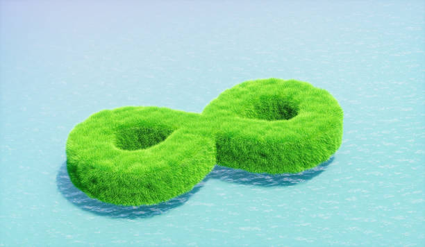 istock Empty infinity green grass land background. renewable energy. sustainable and environment friendly concept. 3d rendering. 2164347838