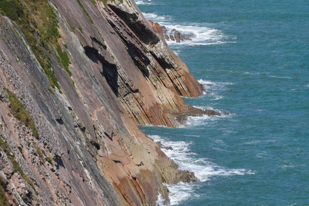 Beautiful and colorful Flysch formations of the Unesco Global Geopark in the Basque country