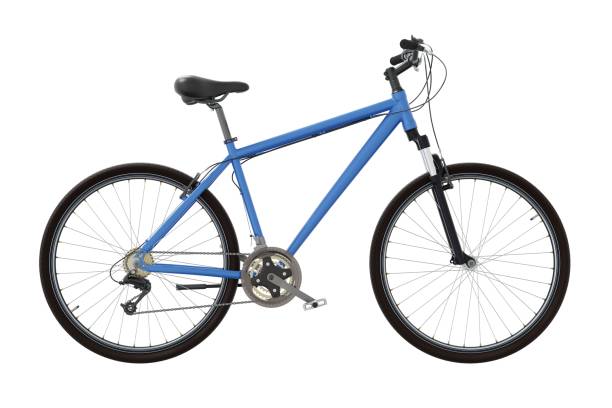 istock Blue bicycle, side view isolated on white background, 3D illustration 2164357268