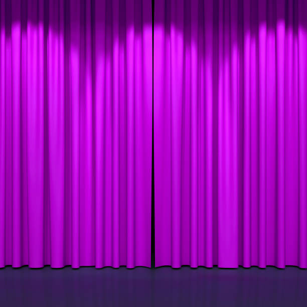 istock Luxury stage or windows curtains, realistic 3D illustration 2164357336