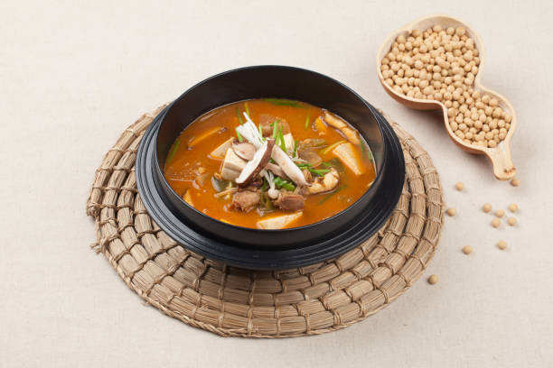 istock Soybean paste stew is a stew made with soybean paste and boiled in it. 2164358224