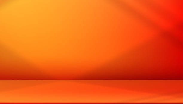 istock Autumn Background with Orange,Red Color.Studio Room with Shadow on Wall and Floor.Empty Podium Display for Product Present.Vector Hot Orange Gradient with Sunlight on 3d Stand for Summer sale 2164366739