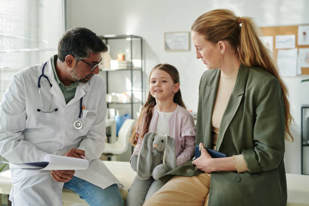 istock Cute little patient visiting doctor 2164367857