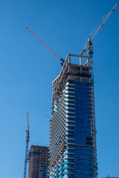 Modern wealthy skyscraper in construction in Miami, FL