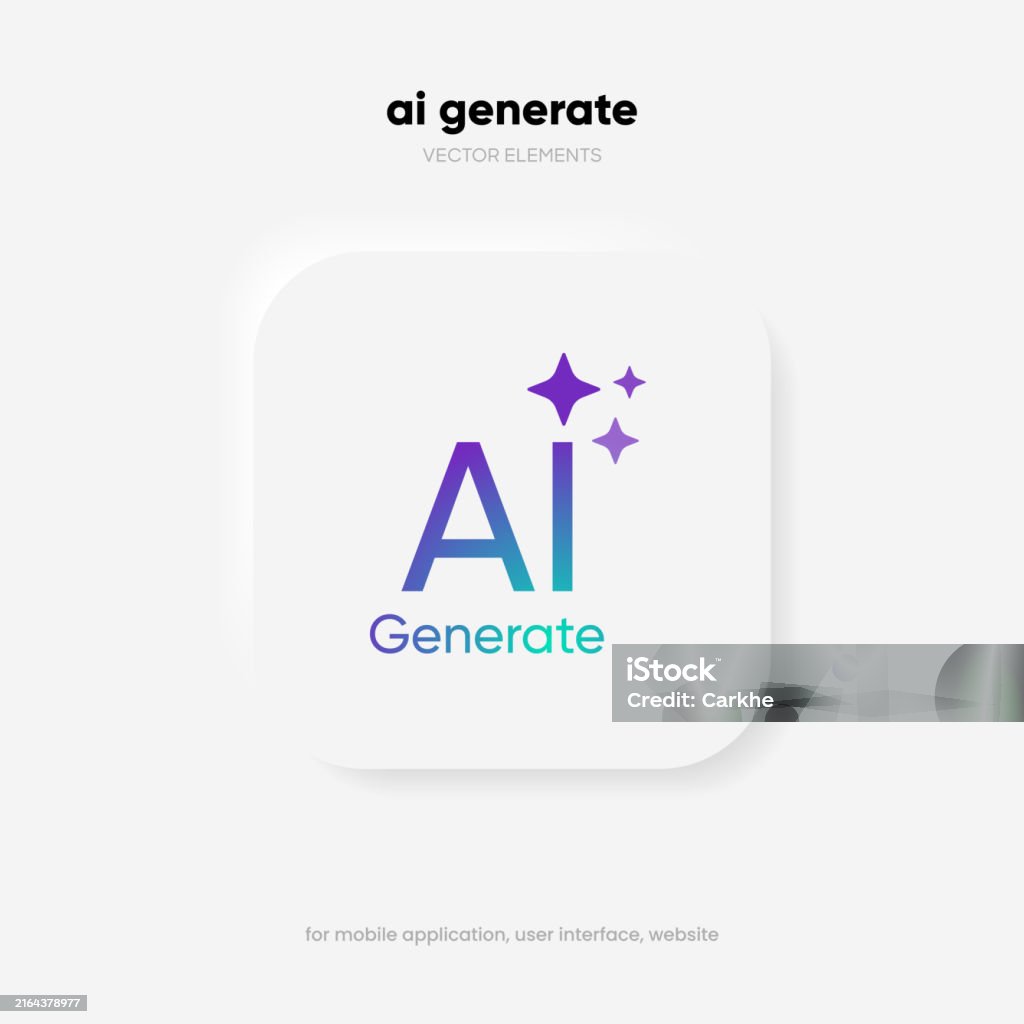 Generate Ai Button Symbol Artificial Intelligence Sign Button Machine ...
