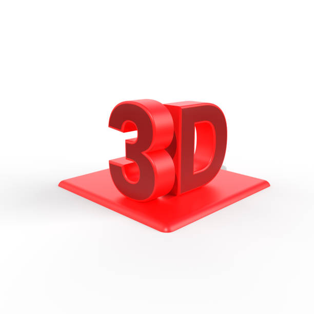 istock red 3d logo on white background. 3d illustration red 3d logo concept 2164382407