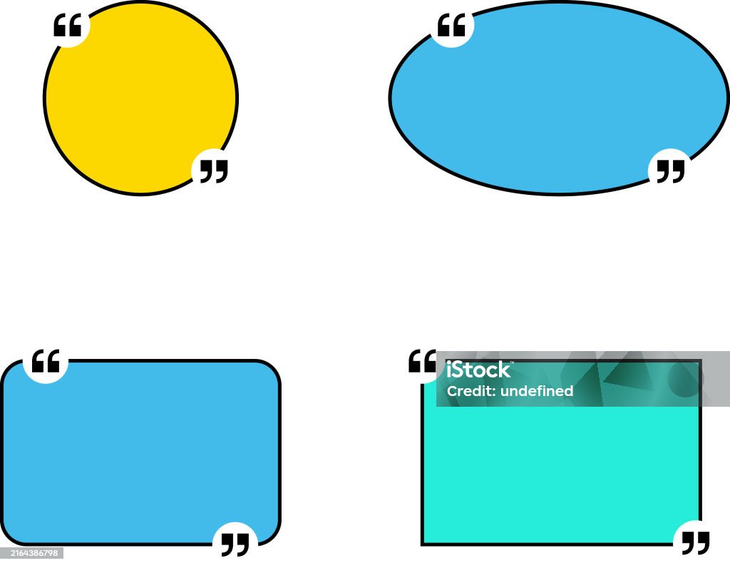 Text Quotes Quote Box Frame Big Set Blank Template Quote Text Info ...