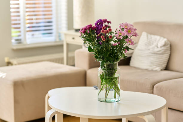 istock flower on the interior coffee table 2164386804