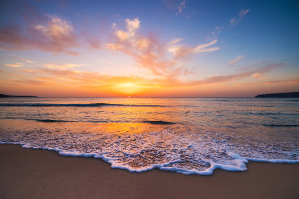 istock Beautiful sunrise over the sea 2164388918