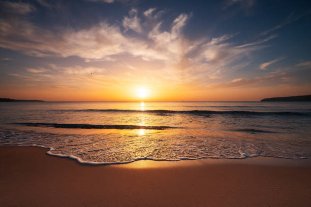 istock Beautiful sunrise over the sea 2164388948