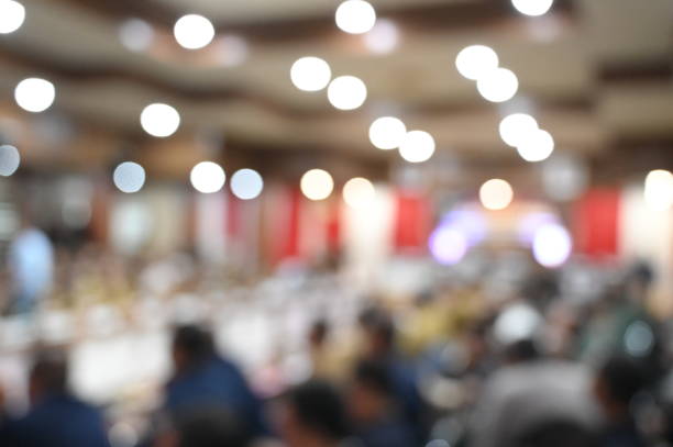 Abstract blurred photo of conference hall