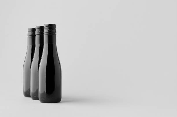 istock Small red wine bottle mockup. Burgundy, alsace, rhone shape. Blank copyspace. 2164400278