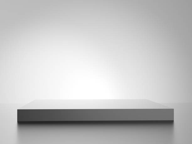 istock Metal podium isolated on gray background. Product display. 2164424430