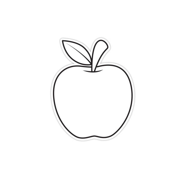 1,000+ Clip Art Of Apples Black And White Stock Illustrations