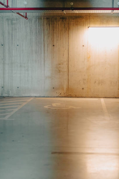 istock Reserved parking lot for disabled at underground parking 2164429157