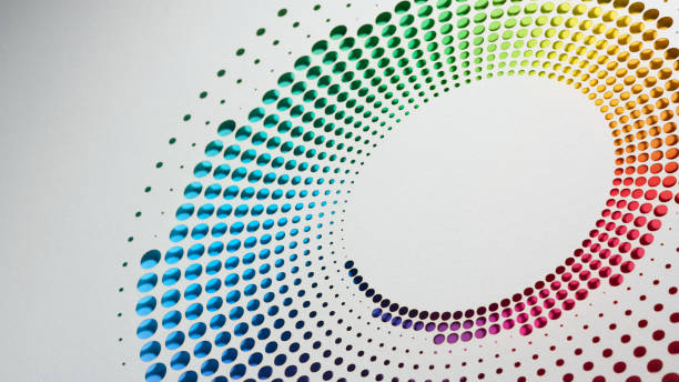 istock Vibrant radial pattern cut paper artwork with a colorful gradient on a light background 2164429164