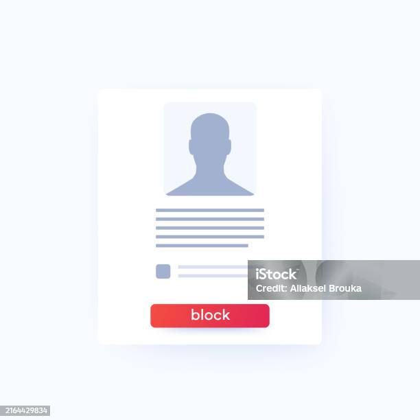 Block Button Ui Block User Form With Button Vector Ui Design Stock Illustration ...