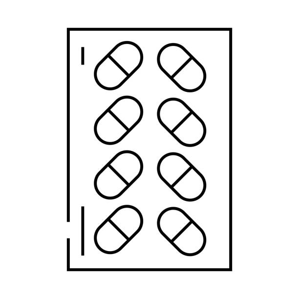 over counter otc medications line icon vector illustration over counter otc medications line icon vector. over counter otc medications sign. isolated contour symbol black illustration otc-bottle stock illustrations