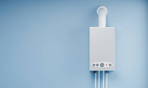 istock Gas home boiler with electronic control panel on the wall 2164442621
