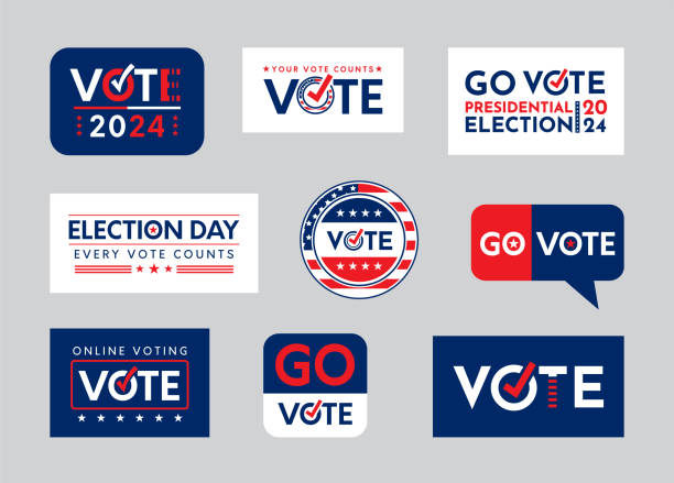 Vote badges, banners, presidential election. Vector Vote badges, banners, presidential election. Vector illustration vote stock illustrations