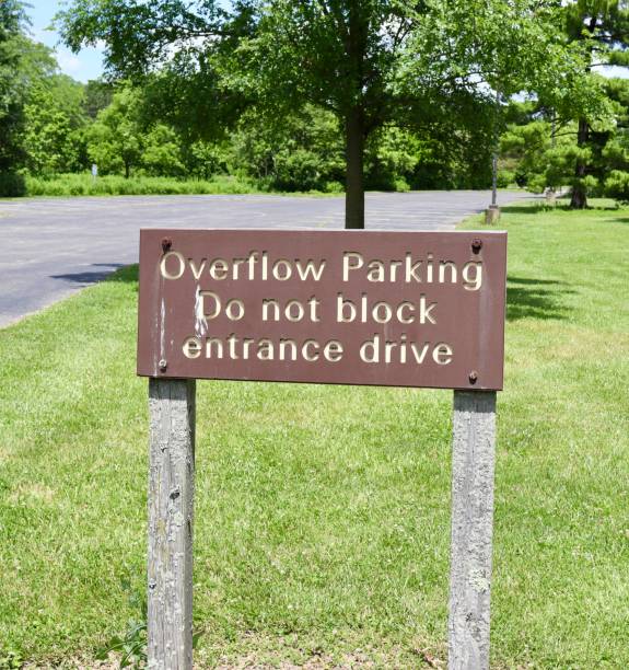istock Wood Overflow Parking Sign 2164446913