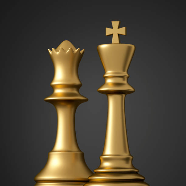 istock Golden King and Queen Chess Pieces 2164451382