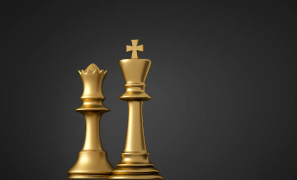 istock Golden King and Queen Chess Pieces 2164451472
