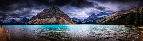 Panorama of Bow Lake, Banff National Park, Alberta, Canada