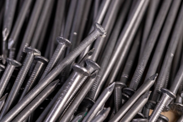 steel nails for construction work, nails made of steel for working with wooden objects