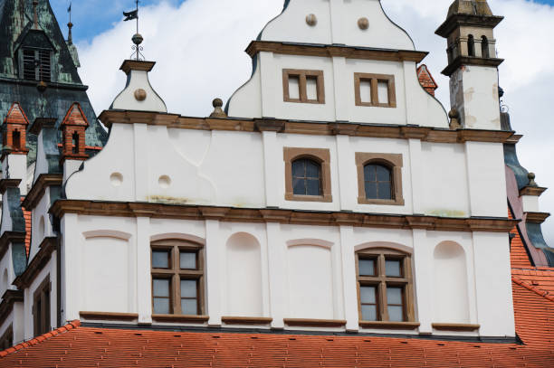 istock historic building with gabled roof 2164469733