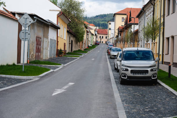 istock quiet street in small town 2164469743