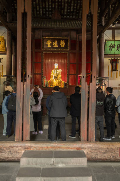 Chinese people pray in the temple  March 15 2024
