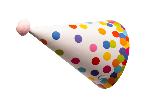 Colorful birthday cap isolated on white background