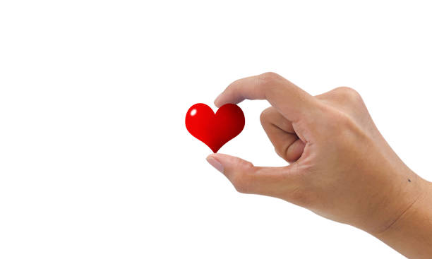 istock Hand holding heart icon isolated on white background 2164505213