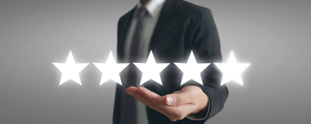 istock Rise on increasing five stars in human hand 2164511588