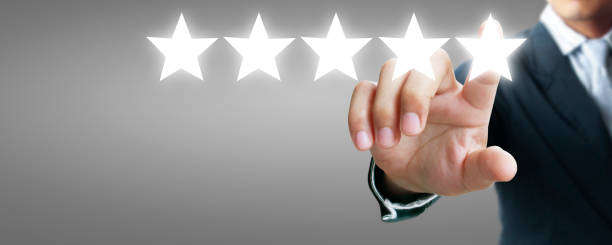 istock Rise on increasing five stars in human hand 2164511592