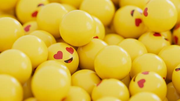 3D digitally rendered background with small balls representing social media activities