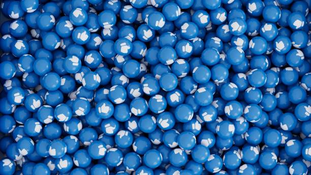 3D digitally rendered background with small balls representing social media activities