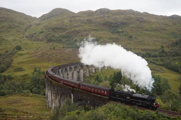 istock Jacobite Train passing Glenfinnan Viaduct 2164521587